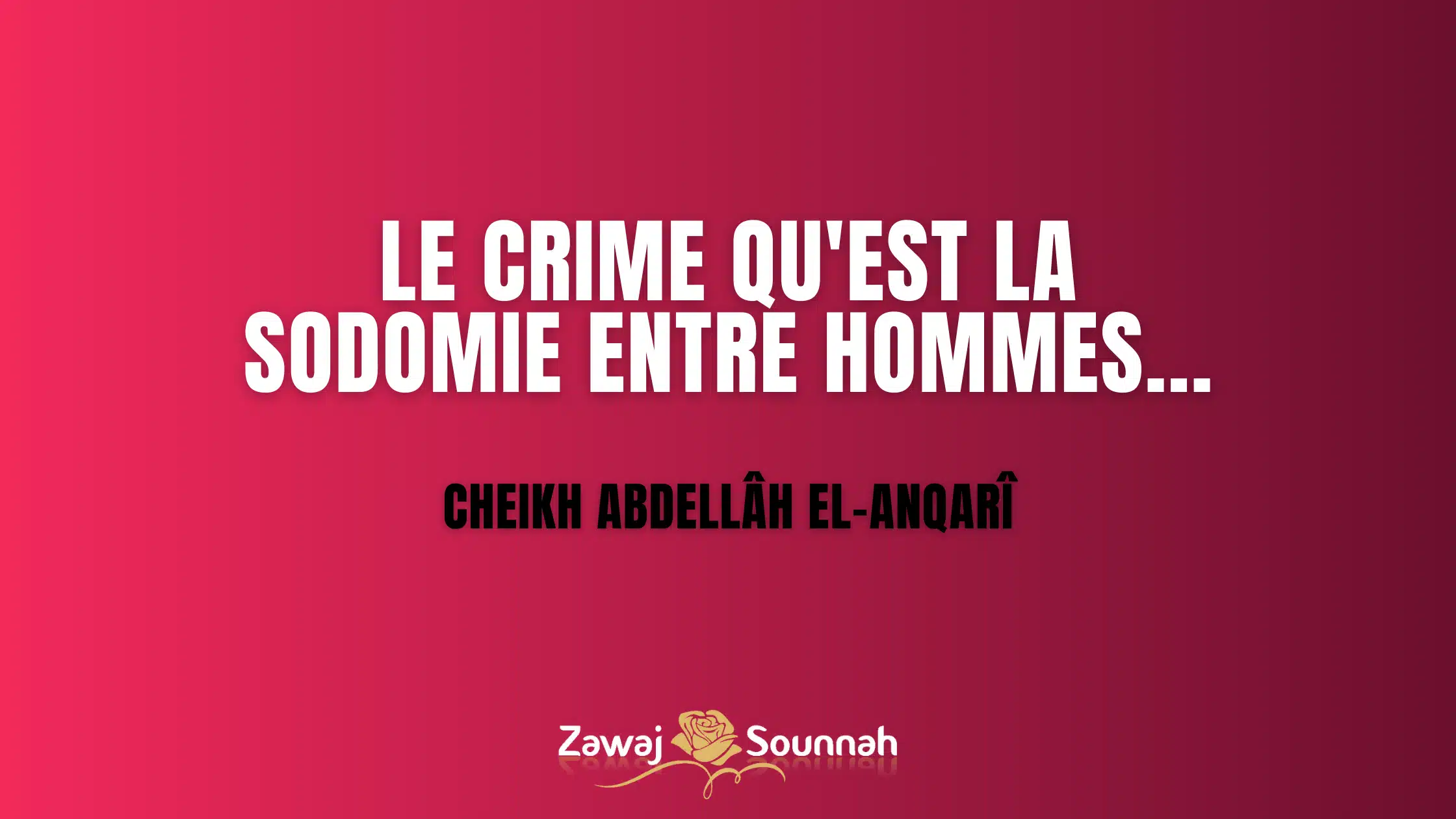 You are currently viewing Le crime qu’est la sodomie entre hommes…