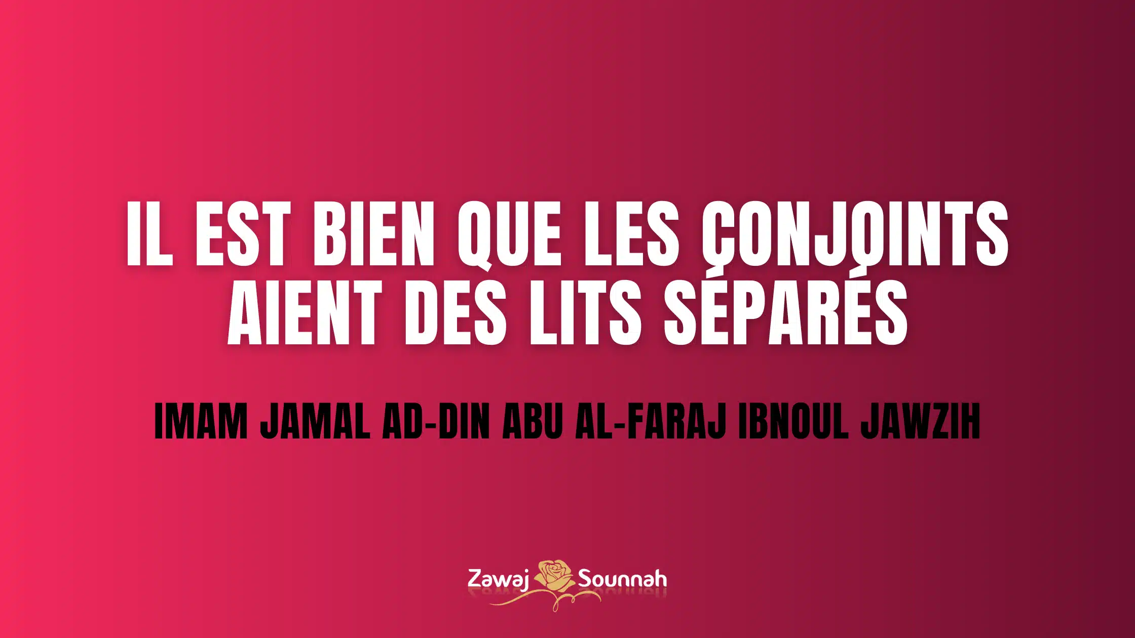 Zawaj Sounnah lits séparés